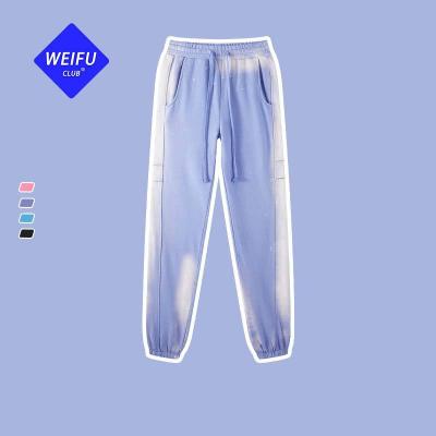 China Anti-wrinkle WF| Design Jet-dyed Streetwear Washed Sport Tracksuit Vintage Jogger Cotton Women Acid Wash Sweatpants for sale