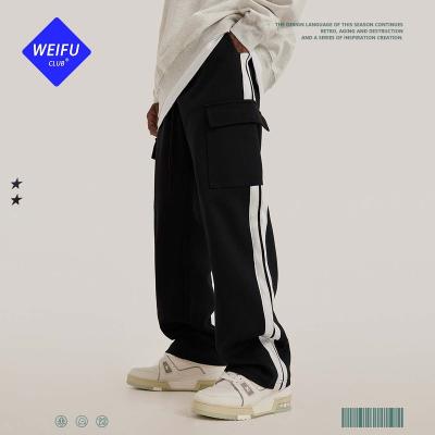 China Anti-wrinkle WF| Heavy Side Striped Cargo Pants Track Pockets Jogging Pants Mens Sweatpants Pants For Mens Cargo Pants for sale