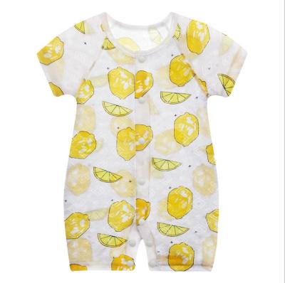 China Comfotable Newborn Baby Romper Organic Bamboo Baby Clothes Print Baby Bamboo Short Sleeve Overalls for sale