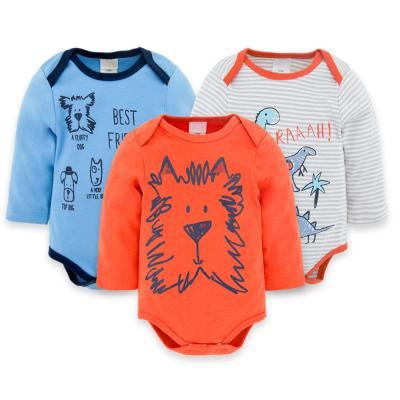 China Breathable Soft Animal Organic Cotton Long Sleeve Baby Clothes Romper for sale