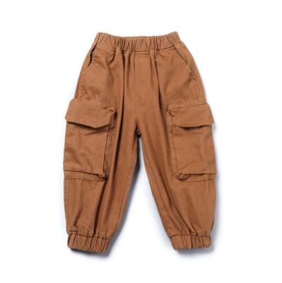 China Anti-pilling Autumn Children's Overall Solid Color Boys Casual Pants Loose Spring And Cargo Pants for sale