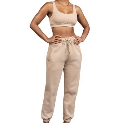 China 2021 Breathable Customize Sweatpants 2 Piece Set Women Sweatpants Suits Women Dress Pants Two Piece Set for sale