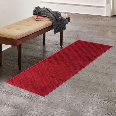 China Durable Heat Resistant Polypropylene Set Border Red Color Hallway Hallway Home Runners Sport Room Rugs for sale