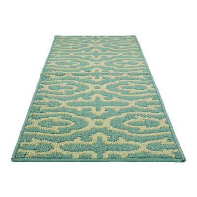 China Runners Hallway Non Slip Washable Fashion Blue And Brown Rug for sale