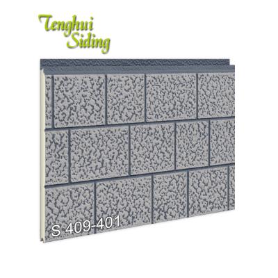 China Building Dalian Tenghui Brick-concrete + Superior + Wainscoting Steel Sandwich Panel PU Polyurethane Wall Panel Villas for sale