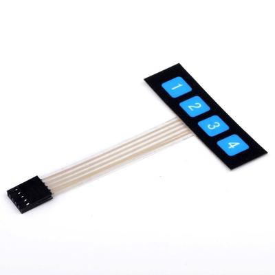 China 1*4 4 Matrix Membrane Switch Keypad Keypad Control Panel SCM Extended Main Super Slim Keyboard 104x24x0.8mm for sale