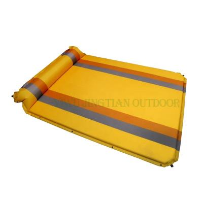 China S8621 Double Seats Family Inflatable Party Outdoor Sponge Self-inflating Air Sleeping Resting Mat With Pillow Can Be Spliced for sale