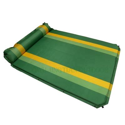 China Inflatable Buttons Can Be Double Seats Family Party Outdoor Sponge Sleep Air Spliced ​​Self-Inflating Resting Mat With Pillow for sale