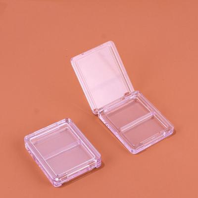 China Recycled Materials Wholesale 3g*2 Colors Clear Empty Eyeshadow Packaging Box Case Container Makeup Eyeshadow Palette With Custom Private Label for sale