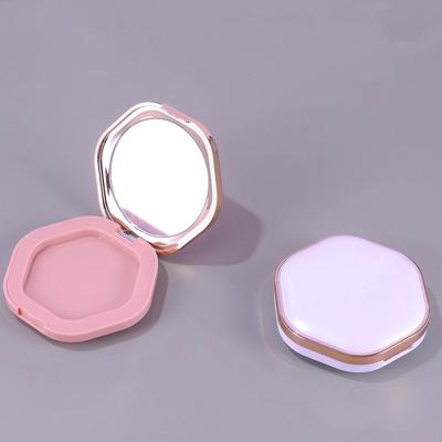 China Recycled Materials White Hexagonal Powder Crate Compact Packaging With Mirror Base Powder Crate Blush Container for sale