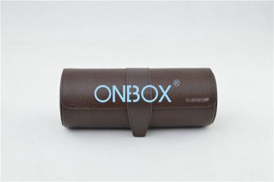 China Single Leather Watch Boxes Travel Watch Case With Soft Pillow dia.80x200mm for sale