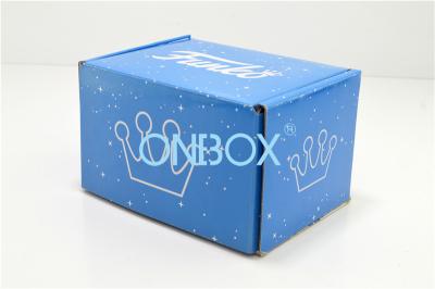 China Cardboard / Corrugated Blue Packaging Paper Box For Gift CMYK Printing for sale