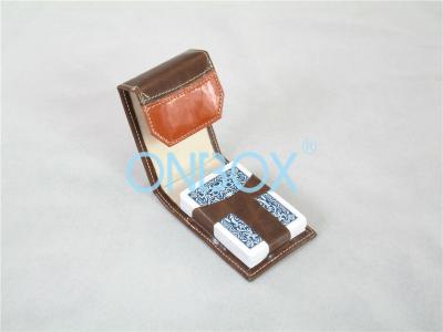 China Fashion Leather Poker Box Leather Packaging Box For Casino Playing Card for sale