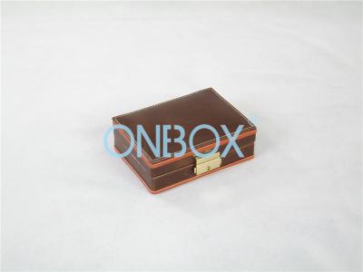 China Metal Lock PU Leather Box For Poker , Playing Cards , Gambling Case Packaging for sale