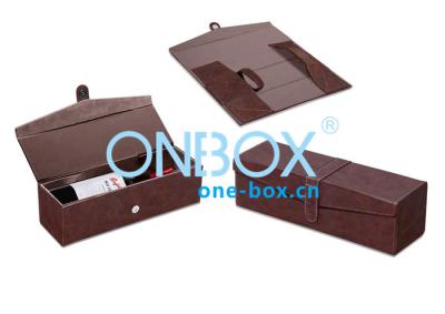 China Foldable Leather Wine Packaging Boxes Display With Magnet Closure for sale