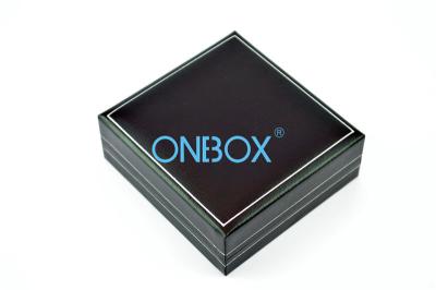 China Black Leatherette Paper Jewelry Packaging Boxes For Ladies for sale