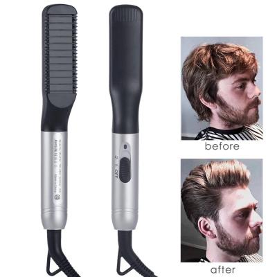 China Highest Standard Ceramic Beard Straightener High Quality Quick Heat Tourmaline Flat Plate Hair Straightening Brush for sale