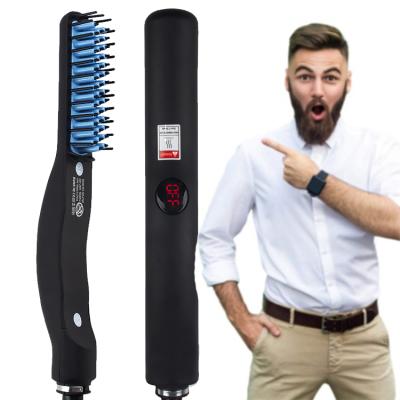 China Home, Hotel or Men's Magic Styling Comb Men's Travel Hair Straightener Men's Black Custom Tools Beard Brush for sale