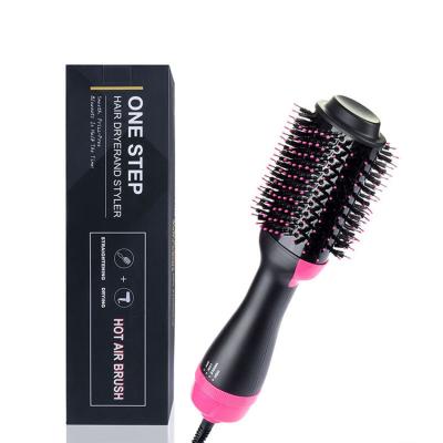 China 2 IN 1 Private Label Hair Brush Hot Air Selection Comb One Step Flat Electric Hair Dryer Fast Straightener Brush Hot Iron Airbrush for sale