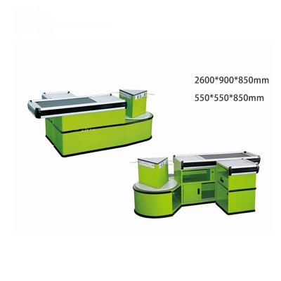 China Checkout counter supermarket checkout counter with conveyor belt for sale