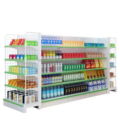 China 5 Layers Single Side Supermarket Shelf Metal Stable Retail Shelves 4 Sides Flat Panel Display Stand Supermarket Shelf Gondolas For Store for sale