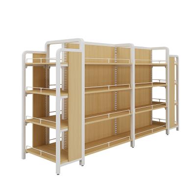 China 5 Layers Flexible Supermarket Shelf Single Side Display Stand MDF Gondola Shopping Rack Racks Shelf Display For Supermarket Stationery Store for sale