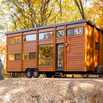 China Quick Installation Tiny House On Wheels Modern Prefab House Small Trailer Wooden Home Rent for sale