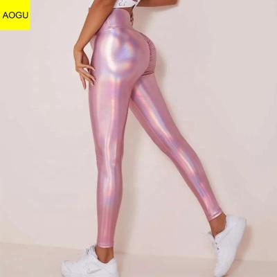 China AOGU Breathable Yoga Wear Butt Lift Custom Stretch Light Pink Women's Thoughtful Gaiters for sale