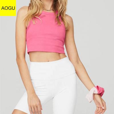 China AOGU High Impact Custom Crop Top Round Neck Women Breathable Breathable Tank Top for sale