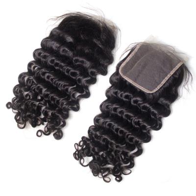 China Can be dyed with & #613; ironed & & 100% Natural Unprocessed Bleached Body Wave Hair Lace Closure, Good Quality Round Lace Closure, 4x4 5x5 Remy Hair Weave Closures for sale