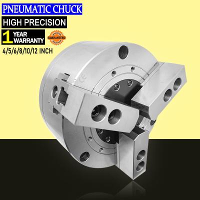 China High Precision Steel 4 5 6 8 10 12 Inch 3 Jaw Lathe Solid Pneumatic Chuck For CNC Air Power Throws Full Set for sale