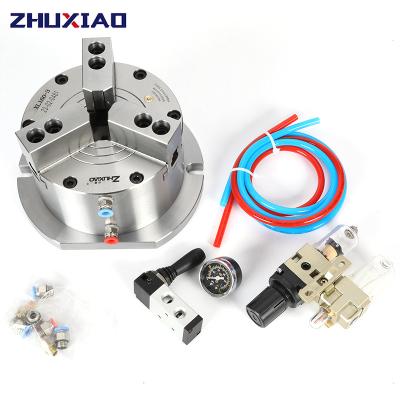 China Zhuxiao Steel 8 Inch Vertical 3 Jaw Chuck Air Chucks Lathe 200 Solid Pneumatic Fixture For Tapping Machine Drilling Milling Vertical for sale