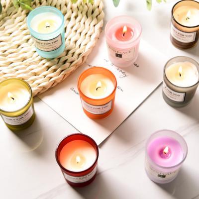 China Luxury Creative Romantic Aromatherapy Eco-friendly Recyclable Customized Glass Candle Holder With Box For Gift Or Decoration Wholesale for sale