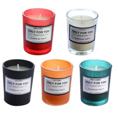 China Luxury Eco-friendly Recyclable Customized Romantic Gift Decoration Scented Frosted Empty Glass Candle Jar With Box For Candle Making for sale