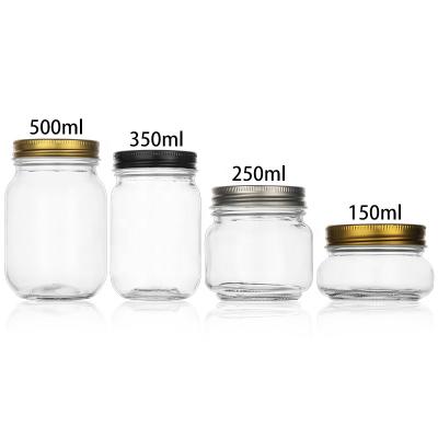 China Sustainable Storage 250ml, 500ml, 1000ml Glass Jar For Honey And Jam With Tin Lid for sale