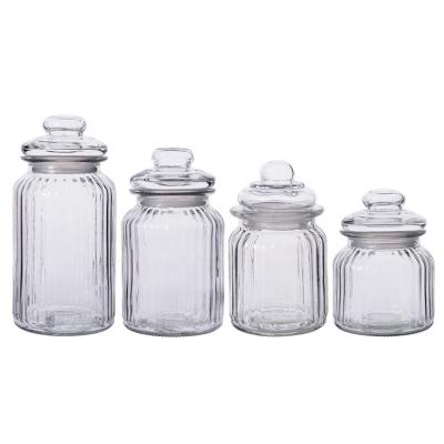 China Factory direct sales model airtight storage jar vertical glass grains pickles storage freshness jar for sale