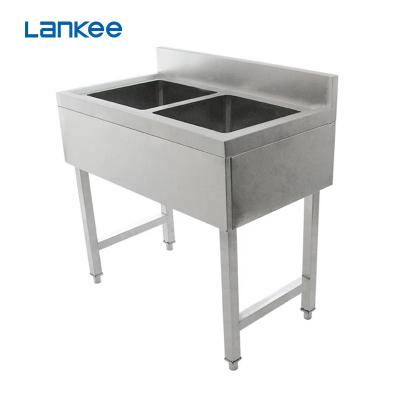 China With faucet disassembling double bowl washbasin, kitchen sink with waters edge for sale