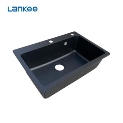 China Without Faucet Black Quartz Sink, Single Bowl Kitchen Sink Quartz, Quartz Stone Kitchen Sink for sale