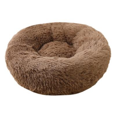 China Breathable Factory Directly Sell Collapsible Warm Soft Warm Cushion Pet Donut Long Plush Samll Large Dog Bed for sale