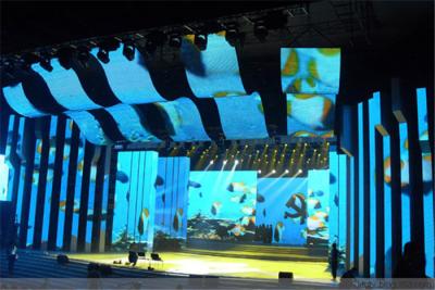 China Soft Stage Backdrop Led Video Wall Hire , HD Full Color Led Foldable Screen Customized for sale