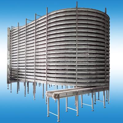 China YJ High Capacity Stainless Steel Mesh Belt Spiral Cooling Conveyor System For Food Industry for sale