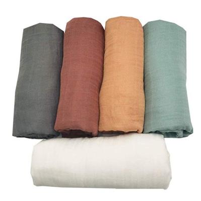 China PORTABLE Stock Solid Color Available Hebei Aden and Anais Muslin Baby Blankets 70% Bamboo 30% Cotton White Wrap Blanket for sale