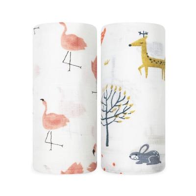 China Baby Covering Wraps Bamboo Printed Newborn Infant Cotton 70% Gauze 30% PORTABLE Thin Stock Designs 110*120cm Wrap Muslin for sale