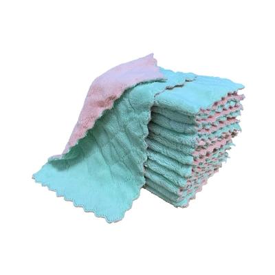 China Glass Viable Coral Cleaning Cloth Micro Fleece Fiber Cleaning Cloth Kitchen Cleaning Cloth for sale