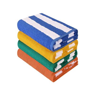 China 30 x 60 Inch Viable Ring Spun Cotton Large Pool Towel Stripe Shack Towel 100% Beach Towel for sale