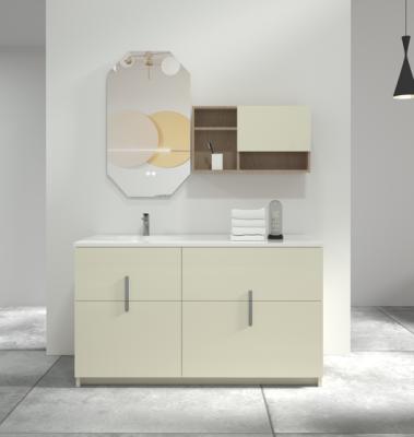 China Modern Modern Design Left Basin Mirror Cabinet Floor Standing Bathroom Cabinet for sale