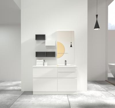 China New Design Modern Combination Cabinet White Floor Standing Bathroom Cabinet for sale