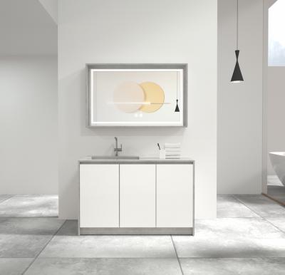 China New Design Modern White Combination Cabinet Floor Standing White Bathroom Cabinet for sale