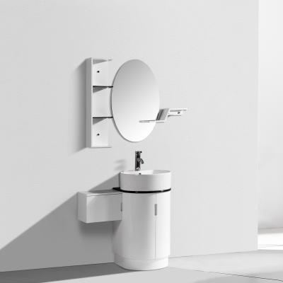 China Modern Modern New Design Cylindrical Set With Round Mirror Bathroom Cabinet for sale