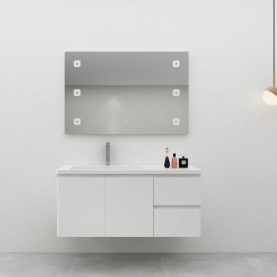 China 120cm Modern Design Modern Combination With Mirror Factory Direct Sale PVC Smart Bathroom Cabinet for sale